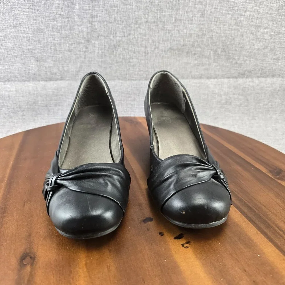 Black Wedge Heels With Knotted Detail By B.O.C. Women's‎ Size 10